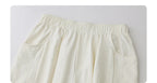 CHIC VEN Women White Pants Solid Casual Elastic Waist High Waisted Pleated Wide Leg Female Trousers  Fold Summer 2025 Clothing