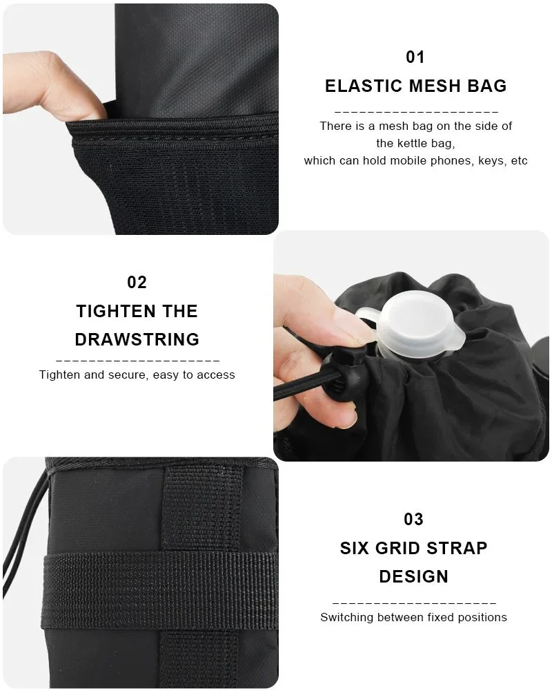 RIDERACE Bike Water Bottle Carrier Pouch Portable MTB Road Cycling Insulated Kettle Bag Riding Equipment Bicycle Handlebar Bag