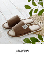 Home Linen Slippers For Men In Spring&Autumn Comfortable Bedroom Open-toed&Breathable Slippers Men's & Women's Shoes Summer