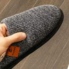 Memory Foam Cushion Slippers men Suede TPR Sole Platform Warm Soft Non Slip Stripe Comfortable Indoor Shoes Knited