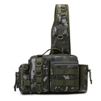 Fishing Tackle Backpack Lure Box Gear Storage Bag Fanny Pack for Men Fly Fishing Backpack with Rod Holder Sling Shoulder Bag