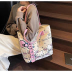 Sanrio Hello Kitty Large Capacity Shoulder Bag Cartoon Kt Cat Handbag Y2K Backpack Schoolbag Holiday Birthday Halloween Gifts