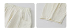 CHIC VEN Women White Pants Solid Casual Elastic Waist High Waisted Pleated Wide Leg Female Trousers  Fold Summer 2025 Clothing