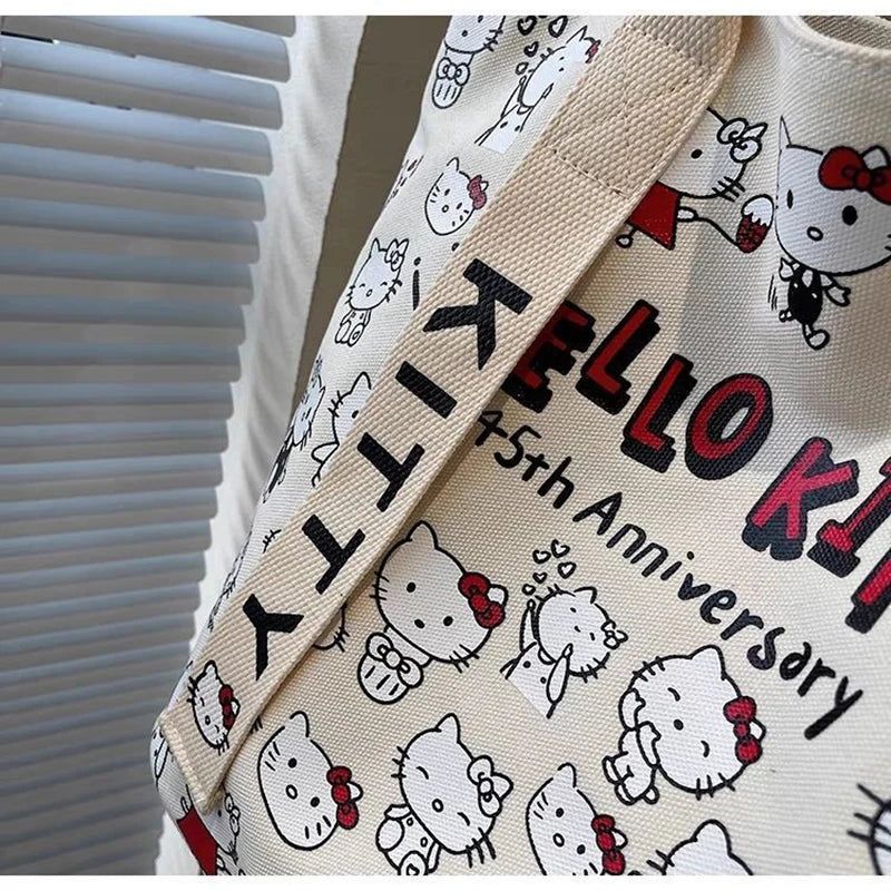 Sanrio Hello Kitty Large Capacity Shoulder Bag Cartoon Kt Cat Handbag Y2K Backpack Schoolbag Holiday Birthday Halloween Gifts
